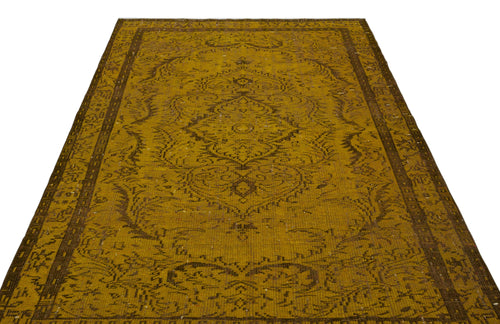 Atina Yellow Vintage Wool Handmade Area Rug 5'9" x 8'6"
