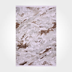 Modern Area Rug - Machine Made Cream Rug With Soft Pile & Anti Slip