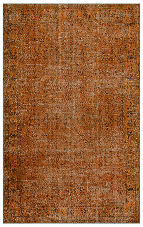 Atina Orange Vintage Wool Handmade Area Rug 5'9" x 9'3"