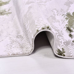 Modern Area Rug – Ryan Cream Green Machine Made Rug with 10 mm Pile