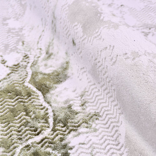 Modern Area Rug – Ryan Cream Green Machine Made Rug with 10 mm Pile