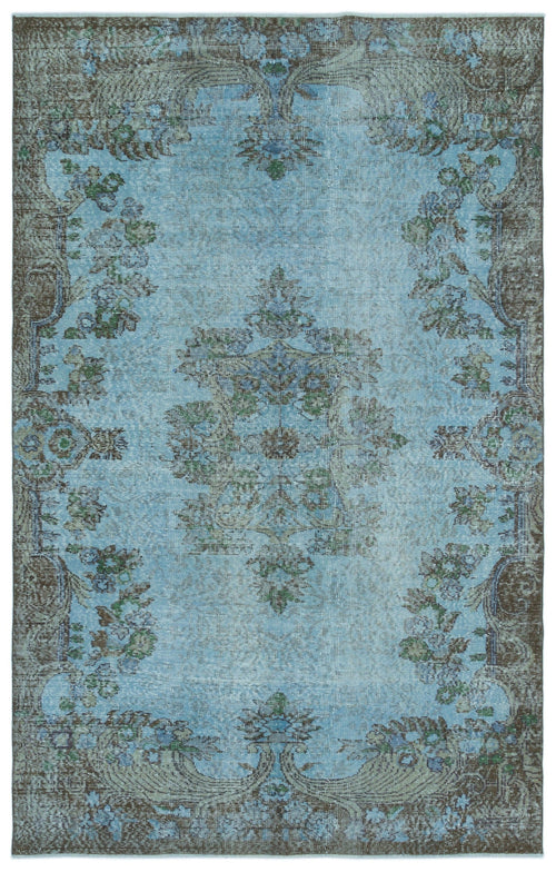 Atina Blue Vintage Wool Handmade Area Rug 5'7" x 8'10"