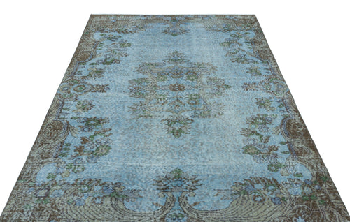 Atina Blue Vintage Wool Handmade Area Rug 5'7" x 8'10"