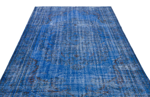 Atina Blue Vintage Wool Handmade Area Rug 5'11" x 9'4"
