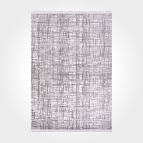 Beige Striped Area Rug – Machine Made Rug With 10 Mm Pile, Soft Texture Carpet