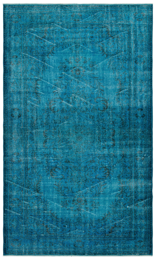 Atina Turquoise Vintage Wool Handmade Area Rug 5'8" x 9'6"