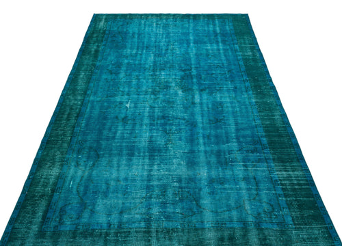 Atina Turquoise Vintage Wool Handmade Area Rug 5'3" x 9'8"