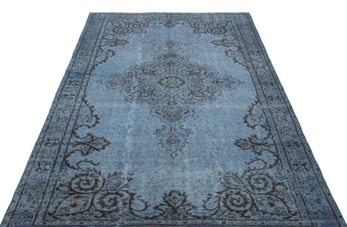 Atina Blue Vintage Wool Handmade Area Rug 5'5" x 8'8"