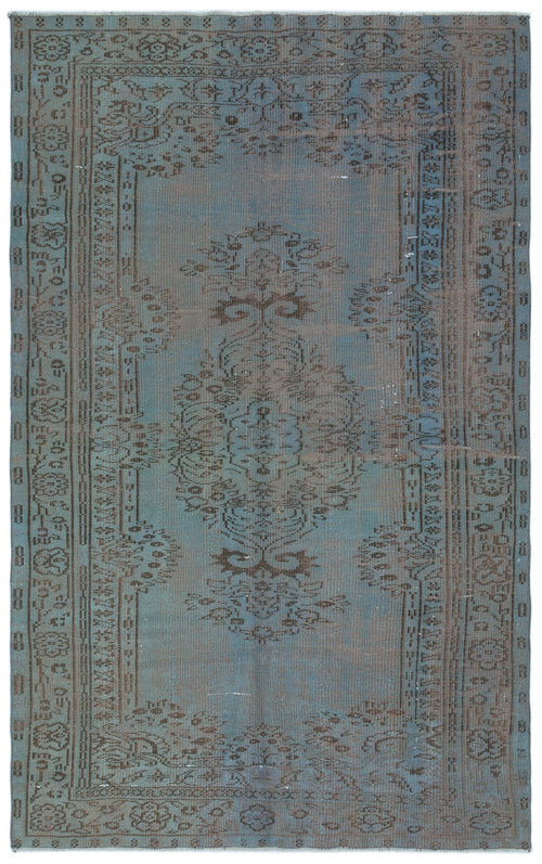 Atina Blue Vintage Wool Handmade Area Rug 5'0" x 8'1"