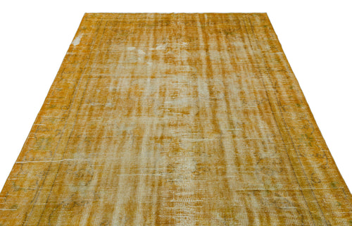 Atina Yellow Vintage Wool Handmade Area Rug 5'10" x 9'2"