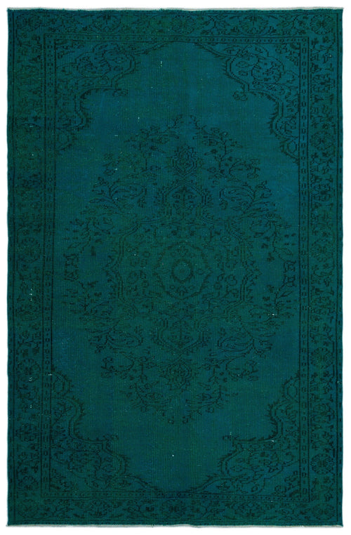Atina Turquoise Vintage Wool Handmade Area Rug 4'6" x 10'2"
