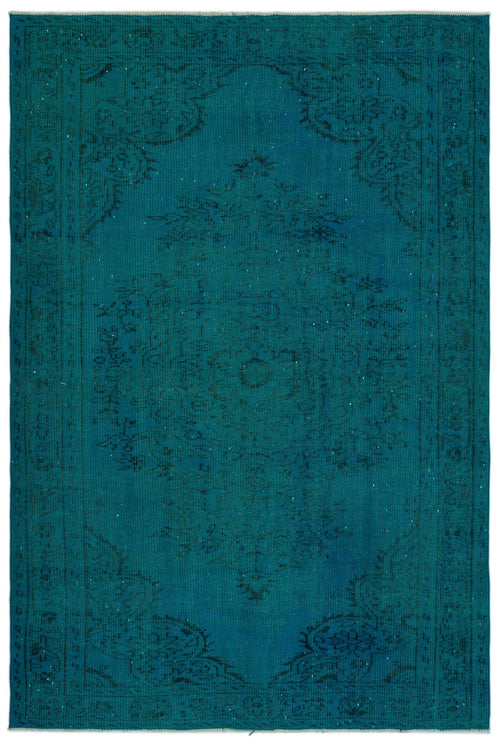 Atina Turquoise Vintage Wool Handmade Area Rug 5'10" x 8'7"