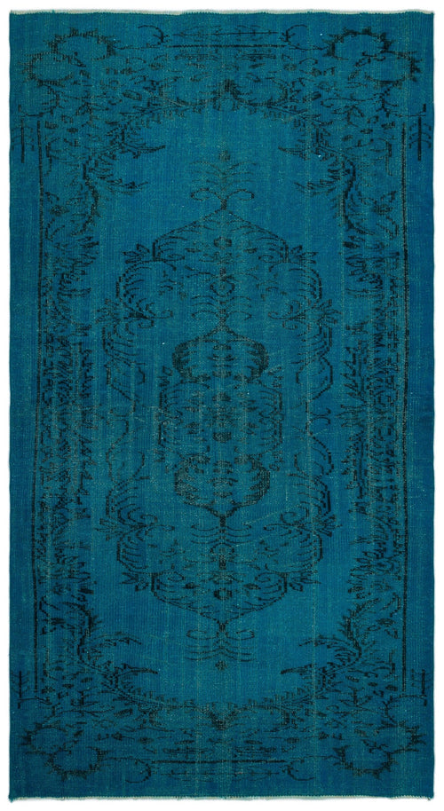 Atina Turquoise Vintage Wool Handmade Area Rug 4'9" x 8'9"