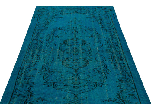 Atina Turquoise Vintage Wool Handmade Area Rug 4'9" x 8'9"