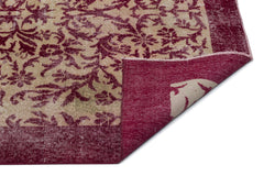 Atina Burgundy Vintage Wool Handmade Area Rug 4'6" x 7'7"