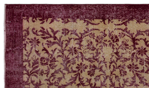 Atina Burgundy Vintage Wool Handmade Area Rug 4'6" x 7'7"