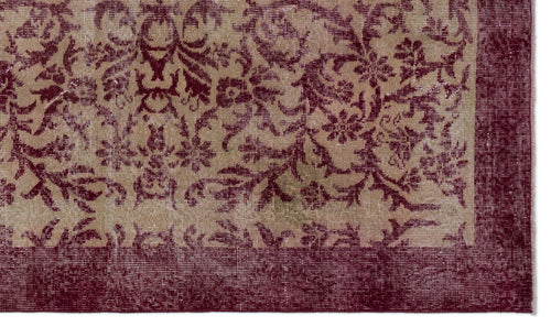 Atina Burgundy Vintage Wool Handmade Area Rug 4'6" x 7'7"