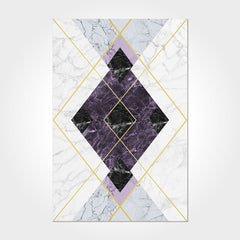 Geometric Area Rug – Washable Non Slip Chenille Cotton Carpet | Modern Flatweave Floor Covering