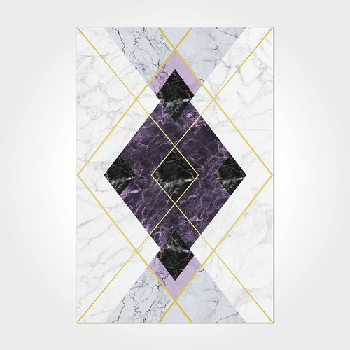 Geometric Area Rug – Washable Non Slip Chenille Cotton Carpet | Modern Flatweave Floor Covering