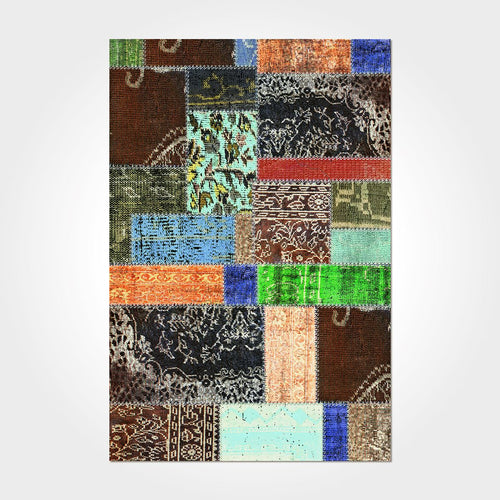 Patchwork Chenille Rug – Washable Non Slip Cotton Area Rug with Soft Texture