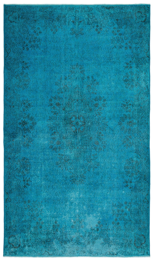 Atina Turquoise Vintage Wool Handmade Area Rug 5'7" x 9'5"