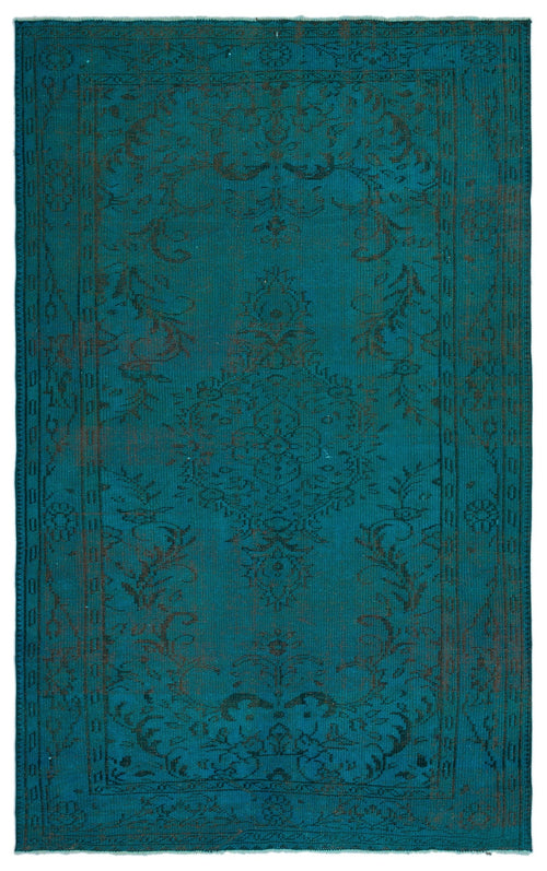 Atina Turquoise Vintage Wool Handmade Area Rug 5'2" x 8'4"
