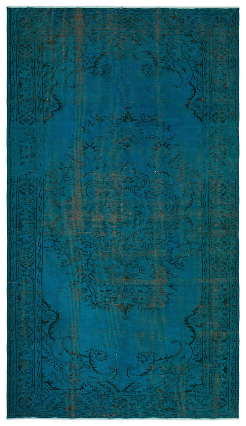 Atina Turquoise Vintage Wool Handmade Area Rug 5'10" x 9'6"