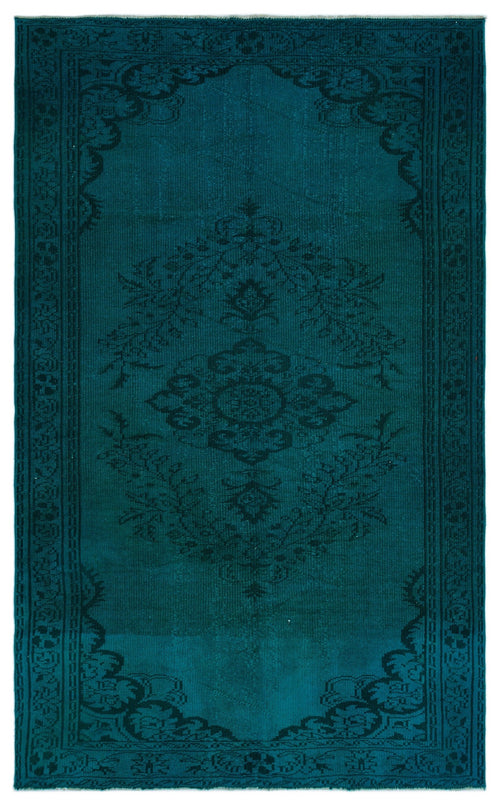 Atina Turquoise Vintage Wool Handmade Area Rug 5'3" x 9'0"