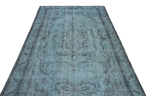 Atina Blue Vintage Wool Handmade Area Rug 5'6" x 9'4"