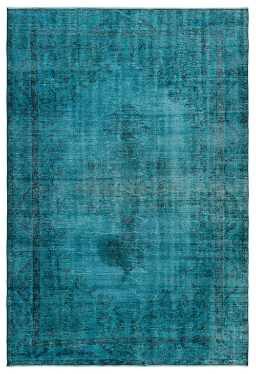 Atina Turquoise Vintage Wool Handmade Area Rug 5'10" x 8'7"