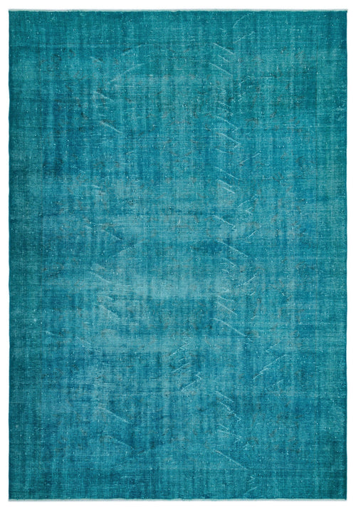 Atina Turquoise Vintage Wool Handmade Area Rug 7'2" x 10'2"