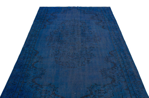 Atina Blue Vintage Wool Handmade Area Rug 5'3" x 8'4"