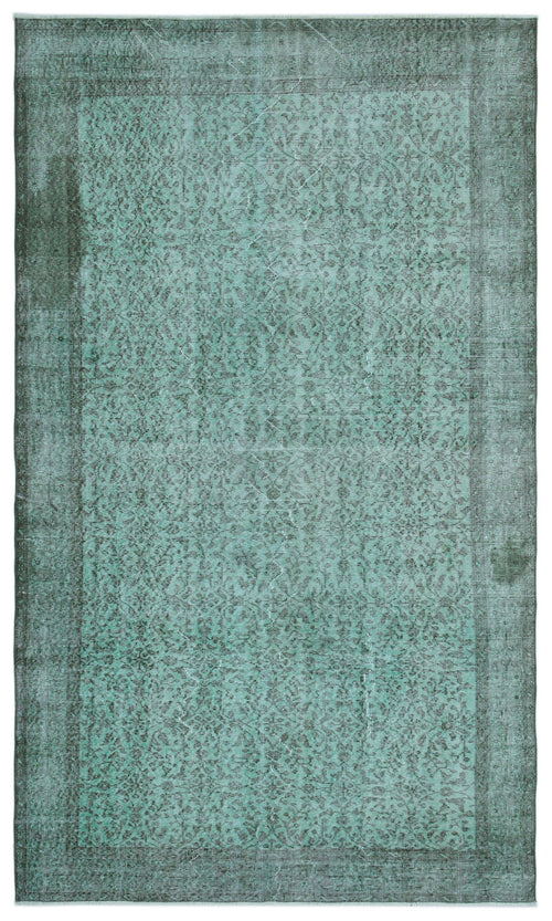 Atina Turquoise Vintage Wool Handmade Area Rug 5'7" x 9'7"