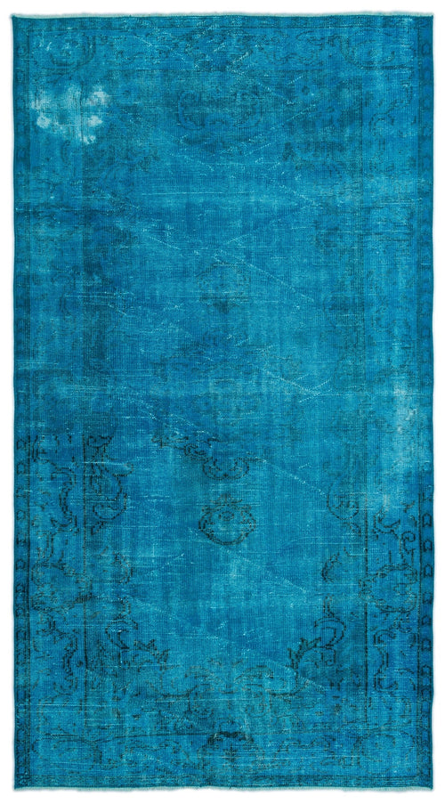 Atina Turquoise Vintage Wool Handmade Area Rug 4'9" x 8'8"