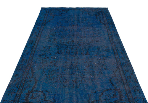 Atina Blue Vintage Wool Handmade Area Rug 4'1" x 10'7"