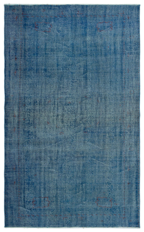 Atina Blue Vintage Wool Handmade Area Rug 5'7" x 9'2"