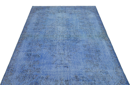 Atina Blue Vintage Wool Handmade Area Rug 5'4" x 9'3"