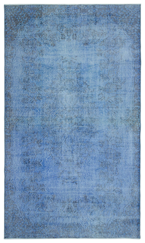 Atina Blue Vintage Wool Handmade Area Rug 5'4" x 9'3"