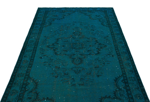 Atina Turquoise Vintage Wool Handmade Area Rug 5'3" x 8'4"