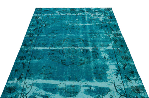Atina Turquoise Vintage Wool Handmade Area Rug 4'10" x 8'0"
