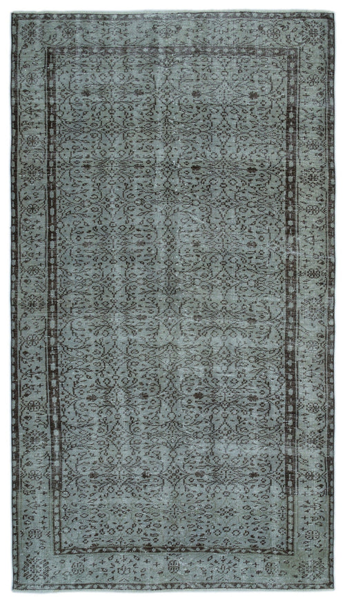 Atina Grey Vintage Wool Handmade Area Rug 4'10" x 8'9"