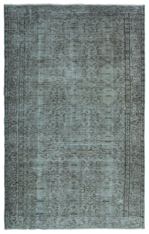 Atina Green Vintage Wool Handmade Area Rug 4'10" x 7'9"