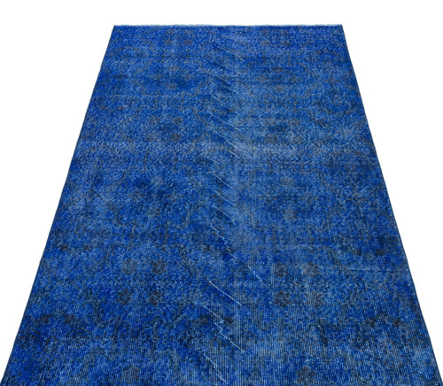 Atina Blue Vintage Wool Handmade Area Rug 3'9" x 6'10"