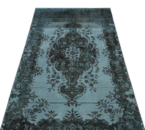 Atina Turquoise Vintage Wool Handmade Area Rug 3'8" x 7'2"