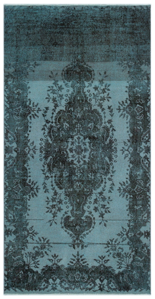 Atina Turquoise Vintage Wool Handmade Area Rug 3'8" x 7'2"