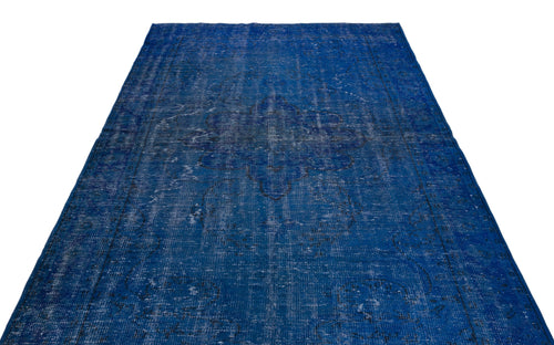 Atina Blue Vintage Wool Handmade Area Rug 6'6" x 8'9"