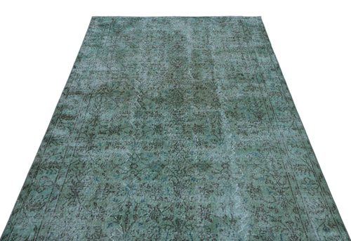 Atina Turquoise Vintage Wool Handmade Area Rug 5'3" x 8'9"