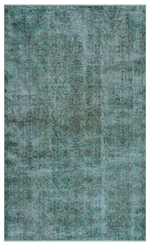 Atina Turquoise Vintage Wool Handmade Area Rug 5'3" x 8'9"
