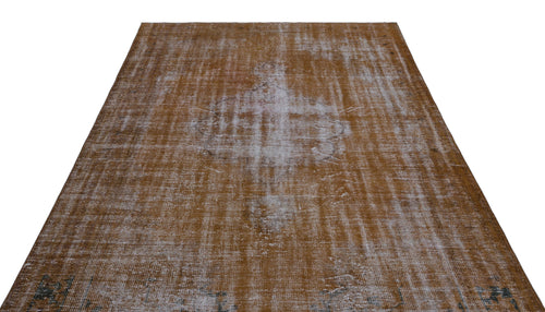 Atina Brown Vintage Wool Handmade Area Rug 5'9" x 9'9"