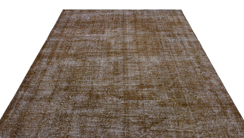 Atina Brown Vintage Wool Handmade Area Rug 6'10" x 9'6"